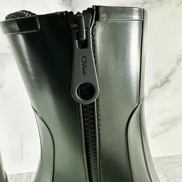 *NEW* Forest green Chloe rain boots size 10 - Picture 4 of 6